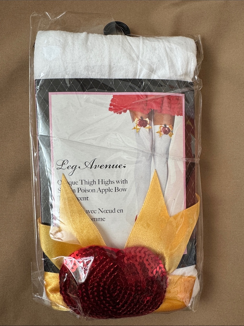 Snow White themed apple thigh high socks OS